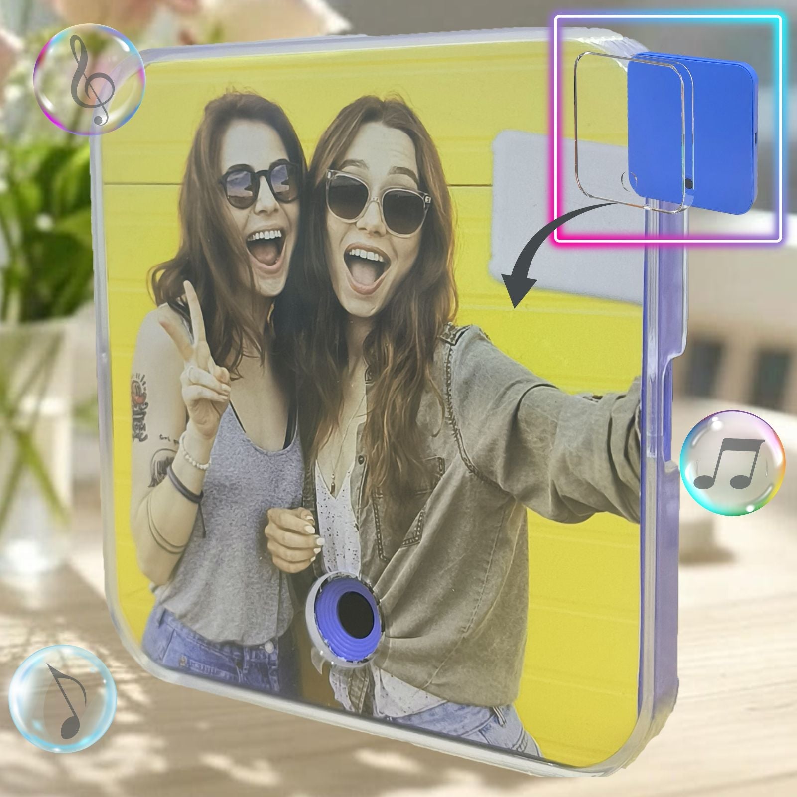 Fridge Magnet Music Personalised Photo,Customised Custom Songs Picture Insert, DIY Anniversary Unique Gifts For Couples Lovers Wedding Valentines Day, Birthday Her Girlfriend Boyfriend Wife Christmas - uniqicon