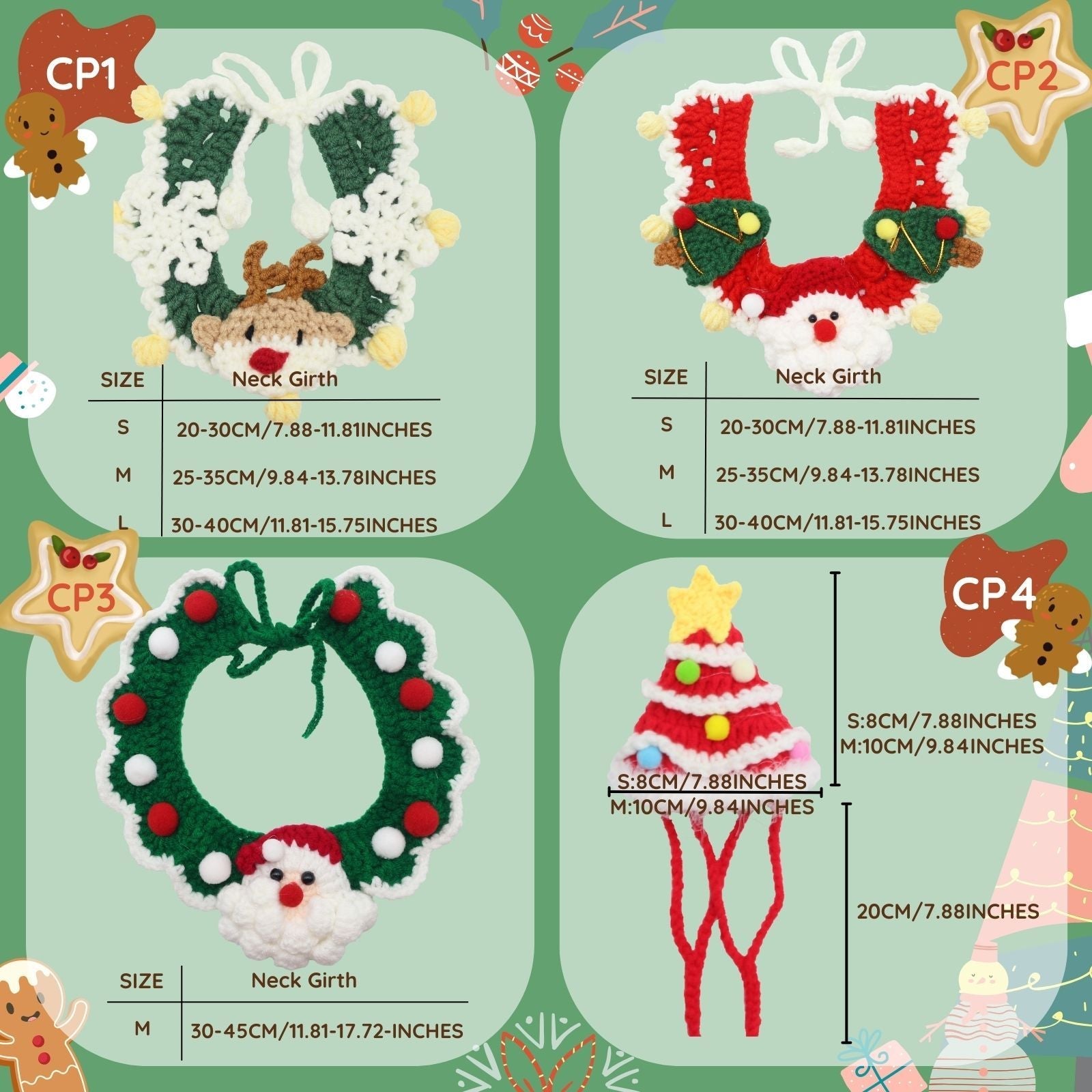 Uniqicon Santa Cat Hat Christmas Costume Dogs Hats Costumes Pets Scarf Outfit Xmas Suit Handmade Knitted Cosplay Pet Clothes Suitable for Large, Medium, and Small Breed - uniqicon