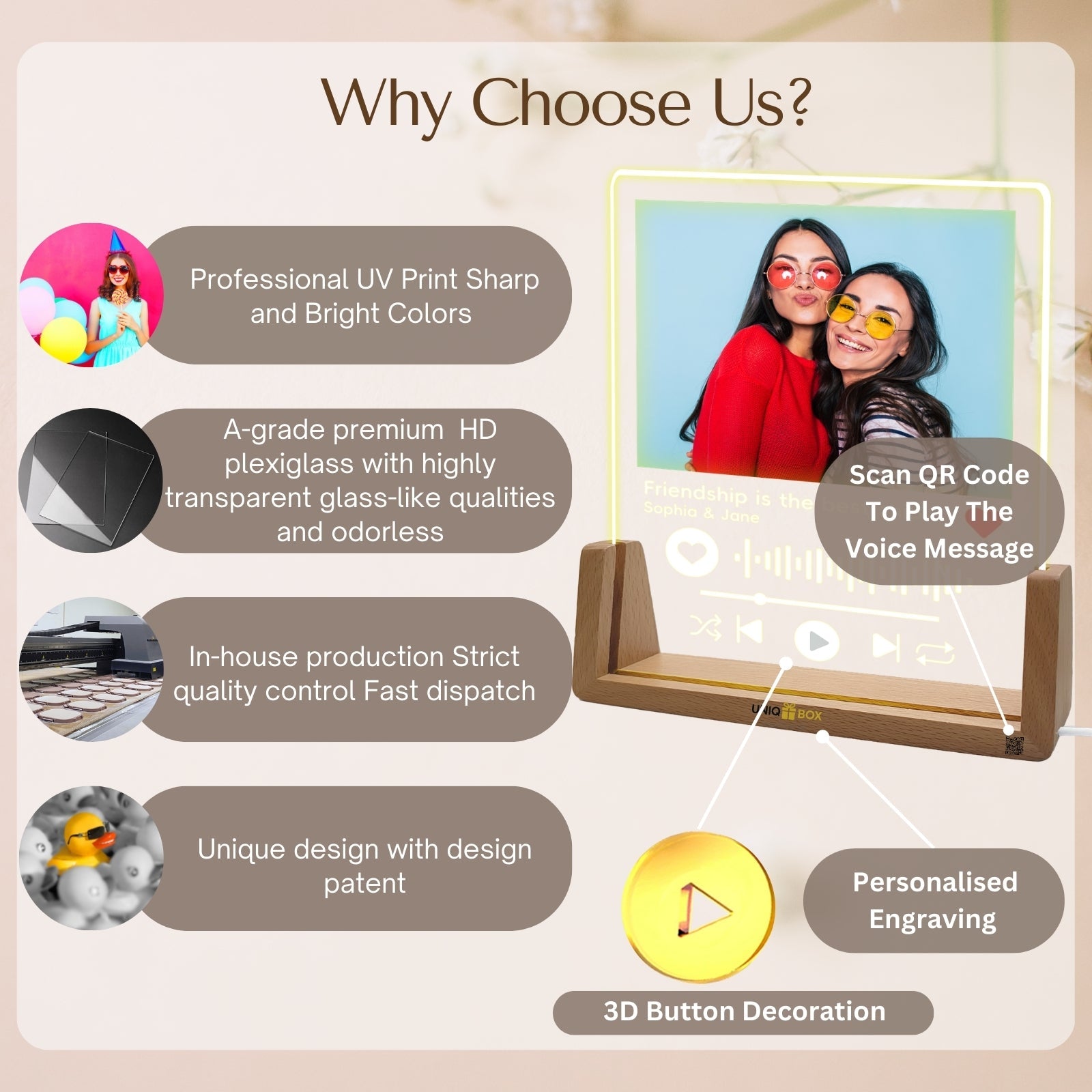 Personalised Spotify Friend Plaque — Best Friend Birthday with Voice Message - uniqicon