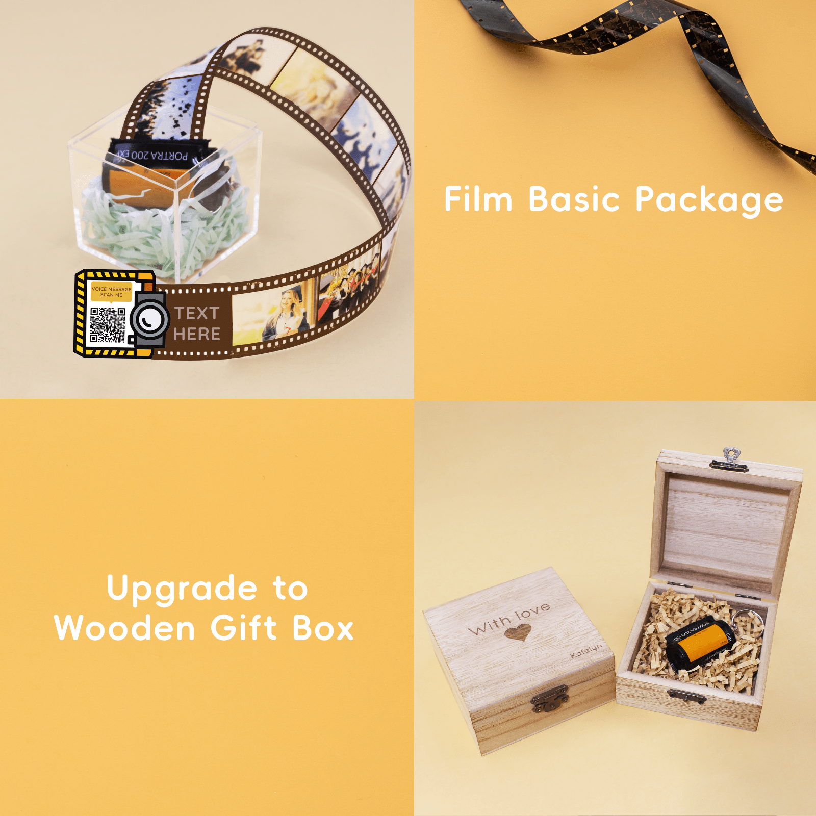 Personalized Customized Memory Retro Camera Film HD Photo Album Film Roll Keychain F2 Voice Message Creative Birthday Valentine Christmas Graduation Friend Anniversary Gift Souvenir Customized Handmade - uniqicon