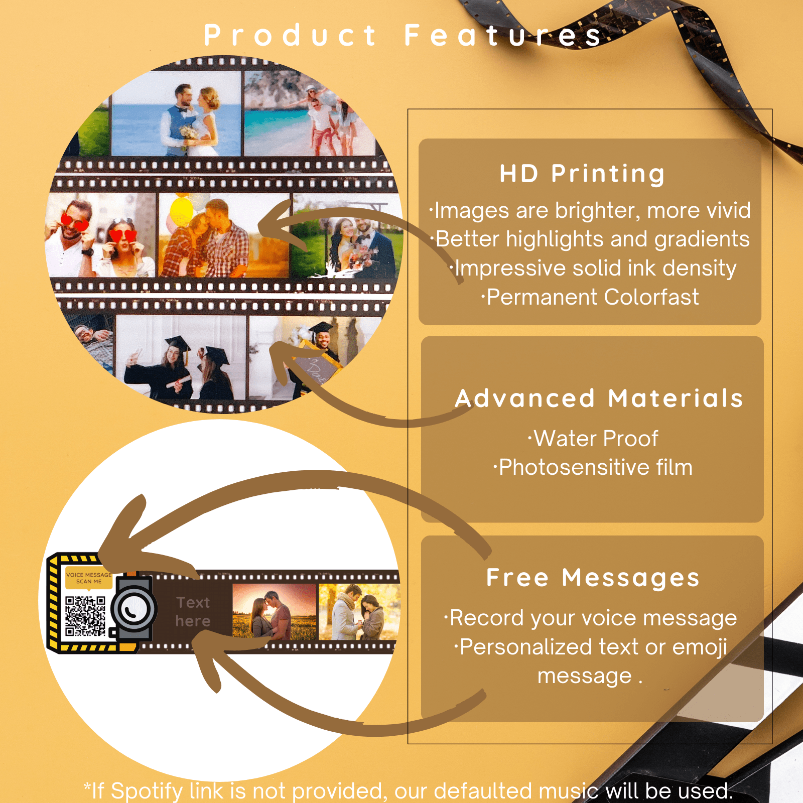 Personalized Customized Memory Retro Camera Film HD Photo Album Film Roll Keychain F2 Voice Message Creative Birthday Valentine Christmas Graduation Friend Anniversary Gift Souvenir Customized Handmade - uniqicon