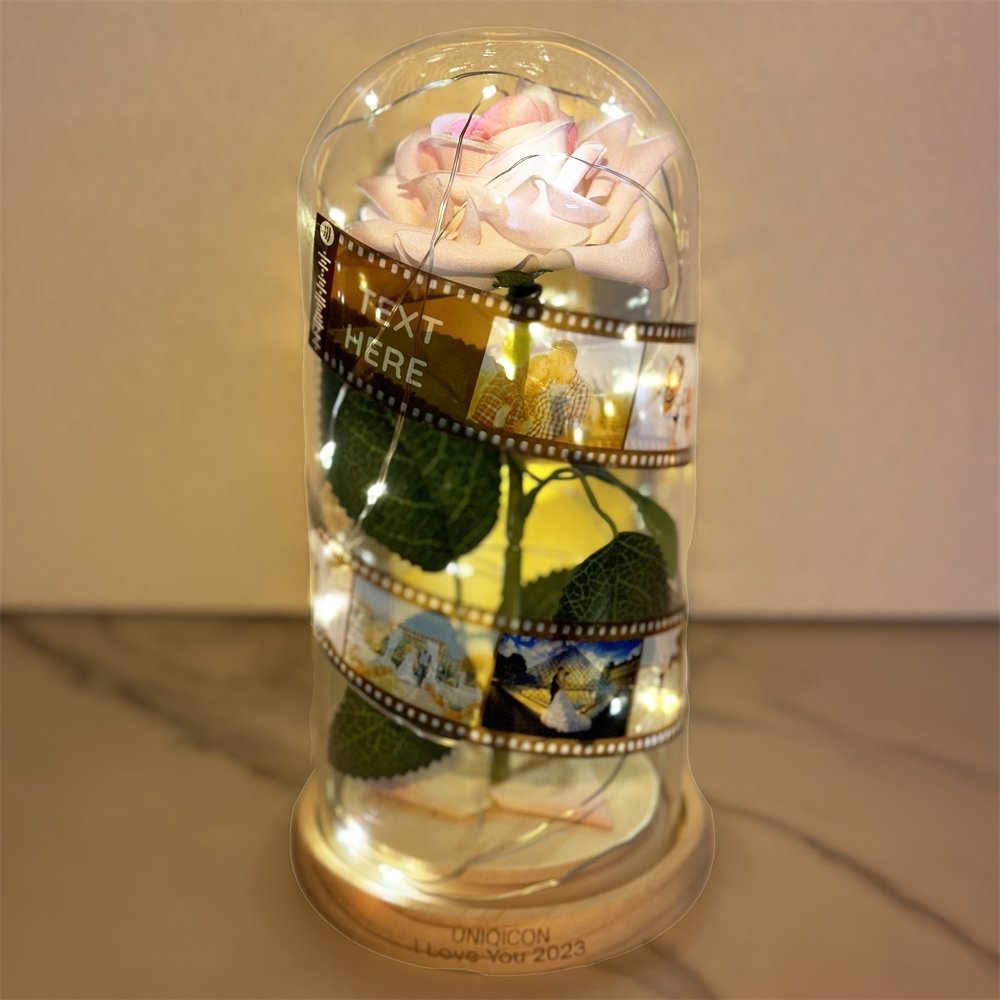 Anniversary & Valentine's Day Gifts For Mom Women, Personalized Rose Lamp, Mother's Day, Birthday Presents For Mom,Girlfriends & Wives Handmade Roses Flowers Galaxy Eternal Enchanted Rose Glass Dome With Message 1F - uniqicon